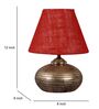 Antique Gold Terracotta & Natural Fiber Red  Colour Table Lamp