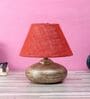 Antique Gold Terracotta & Natural Fiber Red  Colour Table Lamp