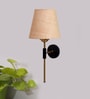 Antique Gold Wall Lamp with Beige Jute shade