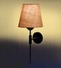 Antique Gold Wall Lamp with Beige Jute shade