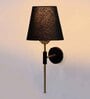 Antique Gold Wall Lamp with Black cotton shade