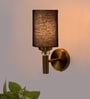 Antique Gold Wall Lamp with Black cotton shade