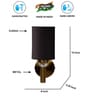 Antique Gold Wall Lamp with Black cotton shade