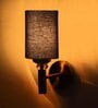 Antique Gold Wall Lamp with Black cotton shade