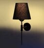 Antique Gold Wall Lamp with Black cotton shade