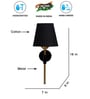 Antique Gold Wall Lamp with Black cotton shade