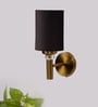Antique Gold Wall Lamp with Black cotton shade