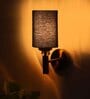 Antique Gold Wall Lamp with Black cotton shade