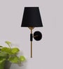 Antique Gold Wall Lamp with Black cotton shade
