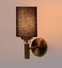 Antique Gold Wall Lamp with Black cotton shade