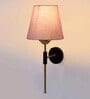 Antique Gold Wall Lamp with Grey  cotton shade