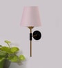 Antique Gold Wall Lamp with Grey  cotton shade