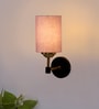Antique Gold Wall Lamp with Grey  cotton shade