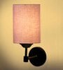Antique Gold Wall Lamp with Grey  cotton shade