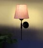 Antique Gold Wall Lamp with Grey  cotton shade