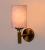Antique Gold Wall Lamp with Grey  cotton shade