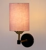 Antique Gold Wall Lamp with Grey  cotton shade