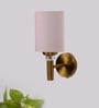 Antique Gold Wall Lamp with Grey  cotton shade