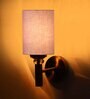 Antique Gold Wall Lamp with Grey  cotton shade