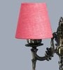 Antique Gold Wall Lamp with Jute Conical Pink Shade
