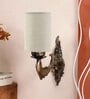 Antique Gold Wall Lamp with Jute White Shade