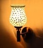 Antique Gold Wall Lamp with Mosaic Glass