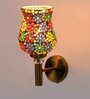 Antique Gold Wall Lamp with Mosaic Glass