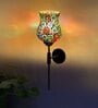 Antique Gold Wall Lamp with Mosaic Glass