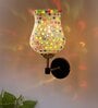 Antique Gold Wall Lamp with Mosaic Glass