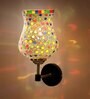 Antique Gold Wall Lamp with Mosaic Glass
