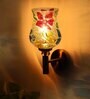 Antique Gold Wall Lamp with Mosaic Glass