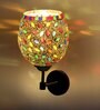 Antique Gold Wall Lamp with Mosaic Glass
