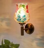 Antique Gold Wall Lamp with Mosaic Glass