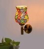 Antique Gold Wall Lamp with Mosaic Glass