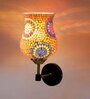 Antique Gold Wall Lamp with Mosaic Glass