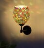 Antique Gold Wall Lamp with Mosaic Glass