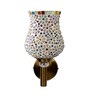 Antique Gold Wall Lamp with Mosaic Glass