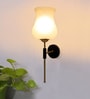 Antique Gold Wall Lamp with Mosaic Glass