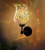 Antique Gold Wall Lamp with Mosaic Glass