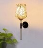 Antique Gold Wall Lamp with Mosaic Glass