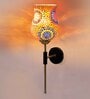 Antique Gold Wall Lamp with Mosaic Glass