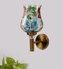 Antique Gold Wall Lamp with Mosaic Glass