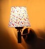 Antique Gold Wall Lamp with Multicolor cotton shade
