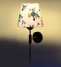 Antique Gold Wall Lamp with Multicolor cotton shade