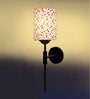 Antique Gold Wall Lamp with Multicolor cotton shade