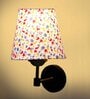 Antique Gold Wall Lamp with Multicolor cotton shade