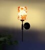 Antique Gold Wall Lamp with Multicolor cotton shade