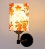Antique Gold Wall Lamp with Multicolor cotton shade