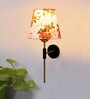 Antique Gold Wall Lamp with Multicolor cotton shade