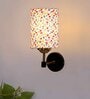 Antique Gold Wall Lamp with Multicolor cotton shade